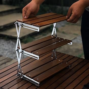 Amazon.co.jp: キャンプ ラック 収納棚 折り畳み式 小物置き
